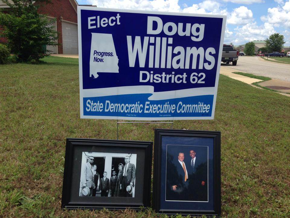 The first sign that I put out, of course, went in my front yard. My grandmother and father were present, even if only in spirit.